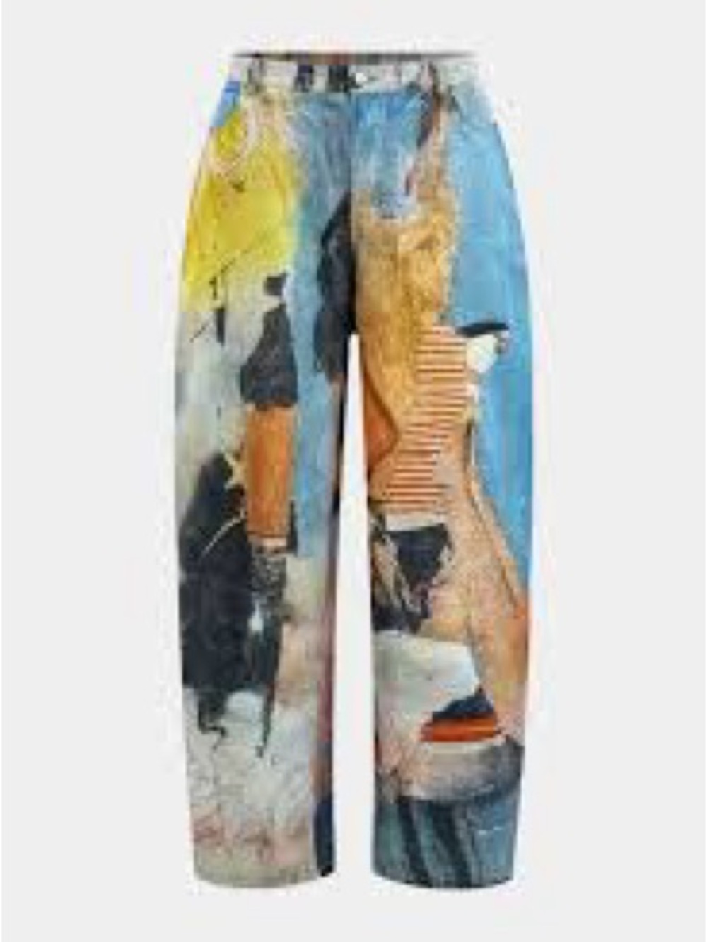 Colorful Abstract Print Wide-Leg Pants